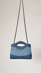 Chanel 26 Clutch 21 Blue Denim Gold Hardware