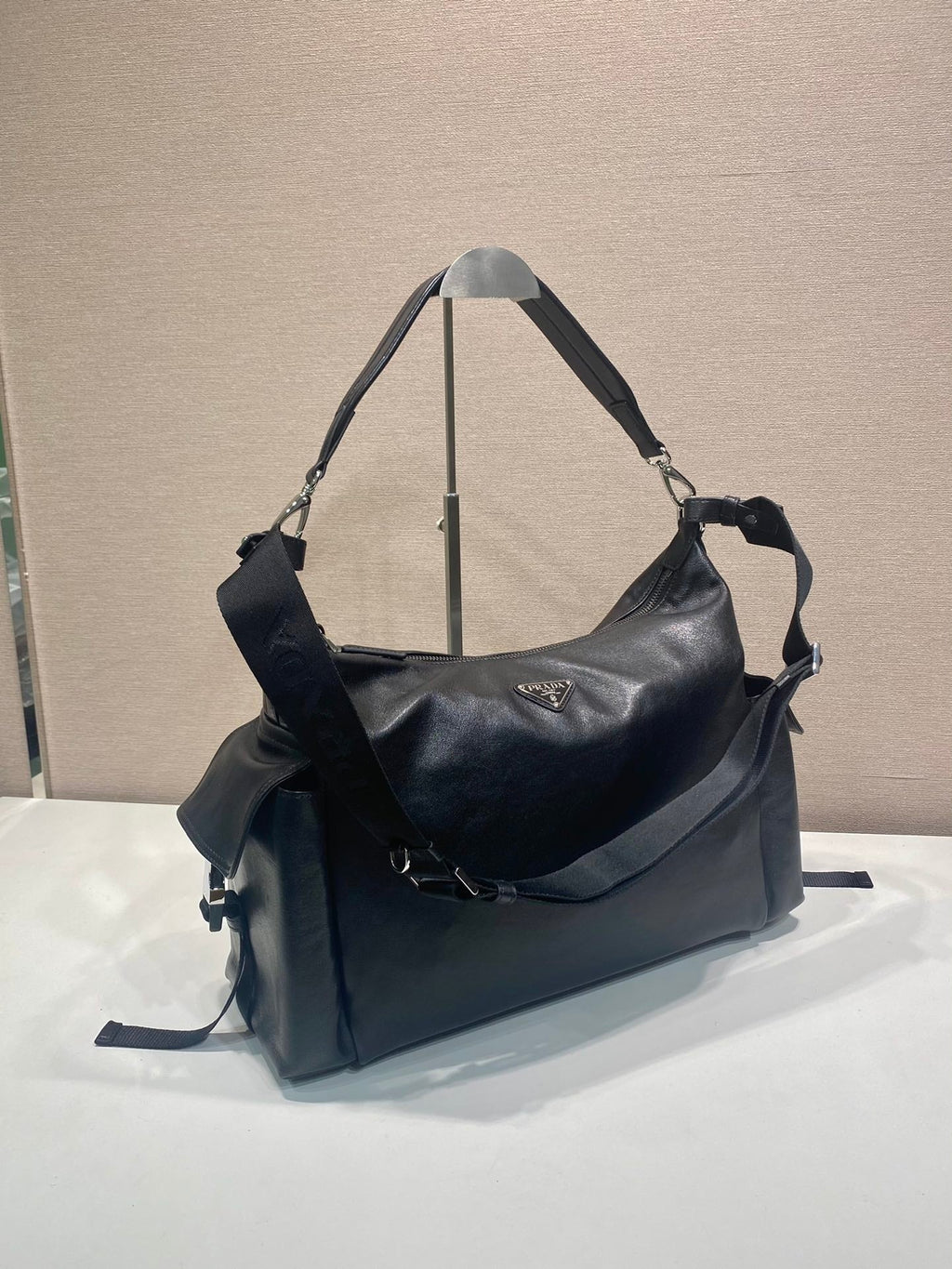 Prada 2026 Explore Bag 43cm Black and Brown Calfskin 351855