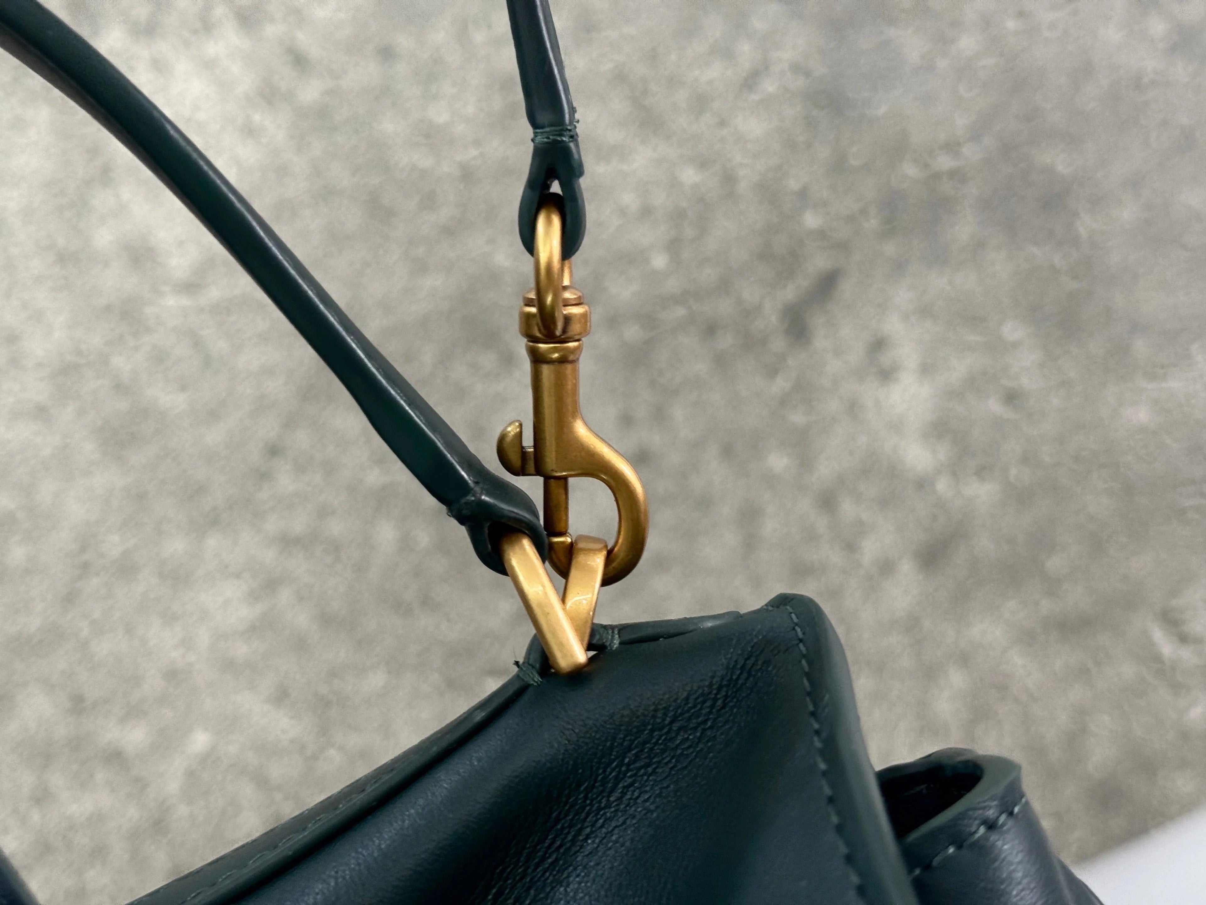 Balenciaga Mini Bag 22 Dark Green Calfskin Gold Hardware