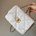 Chanel 2026 Flap Bag 26cm White Lambskin With Gold Hardware