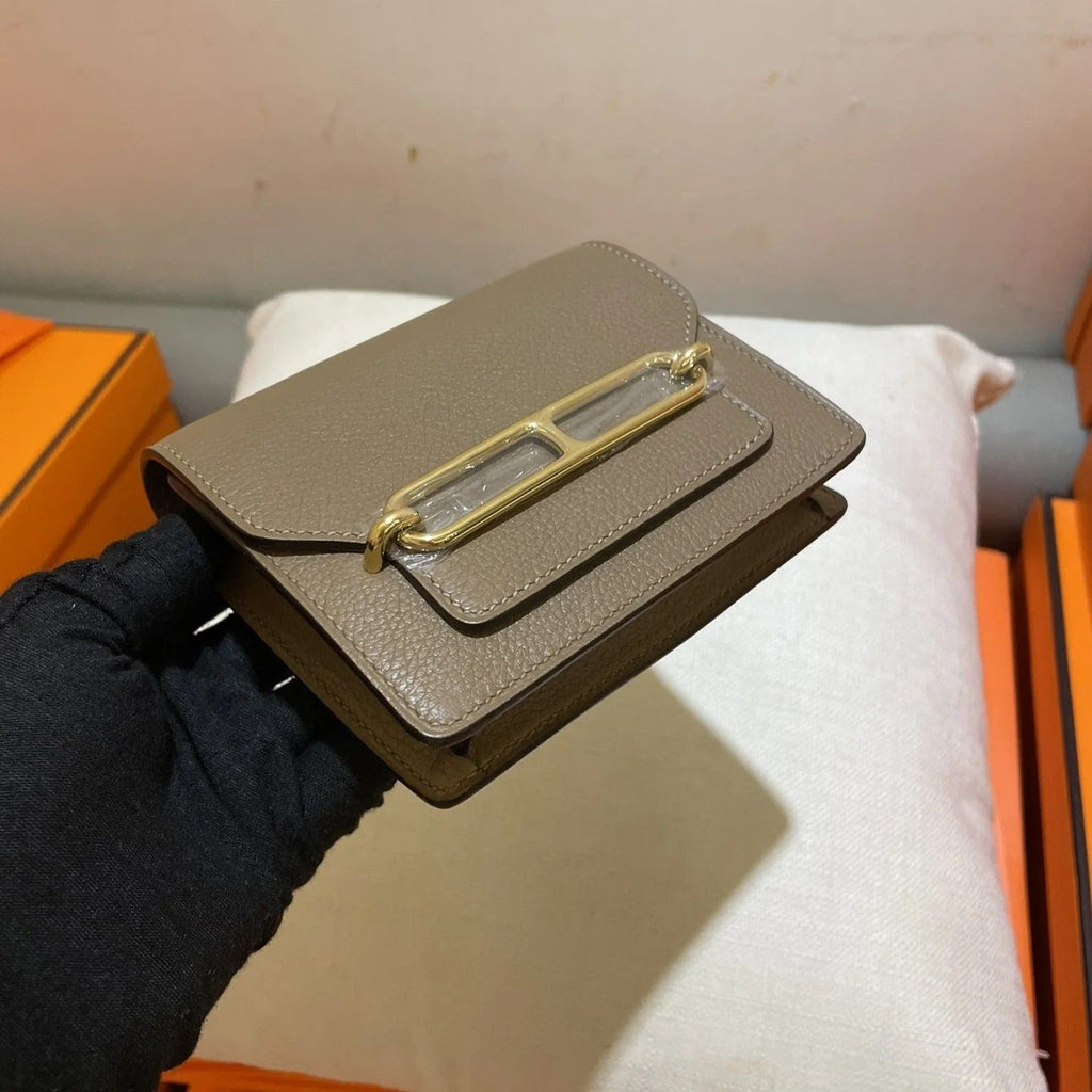 HM RoulisSlim Wallet 12.7 Taupe Calfskin Ghw