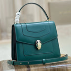 Bvlgari 2025 Serpenti Forever Bag 18cm Emerald Green Calfskin