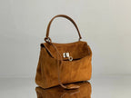 Balenciaga Large Bag 40 Camel Brown Suede Sliver Hardware