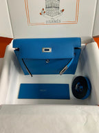 KELLY DANSE 22 EVERCOLOR BLUE IN CALFSKIN SLIVER HARDWARE