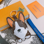 LV Brown Dog Bag Charm