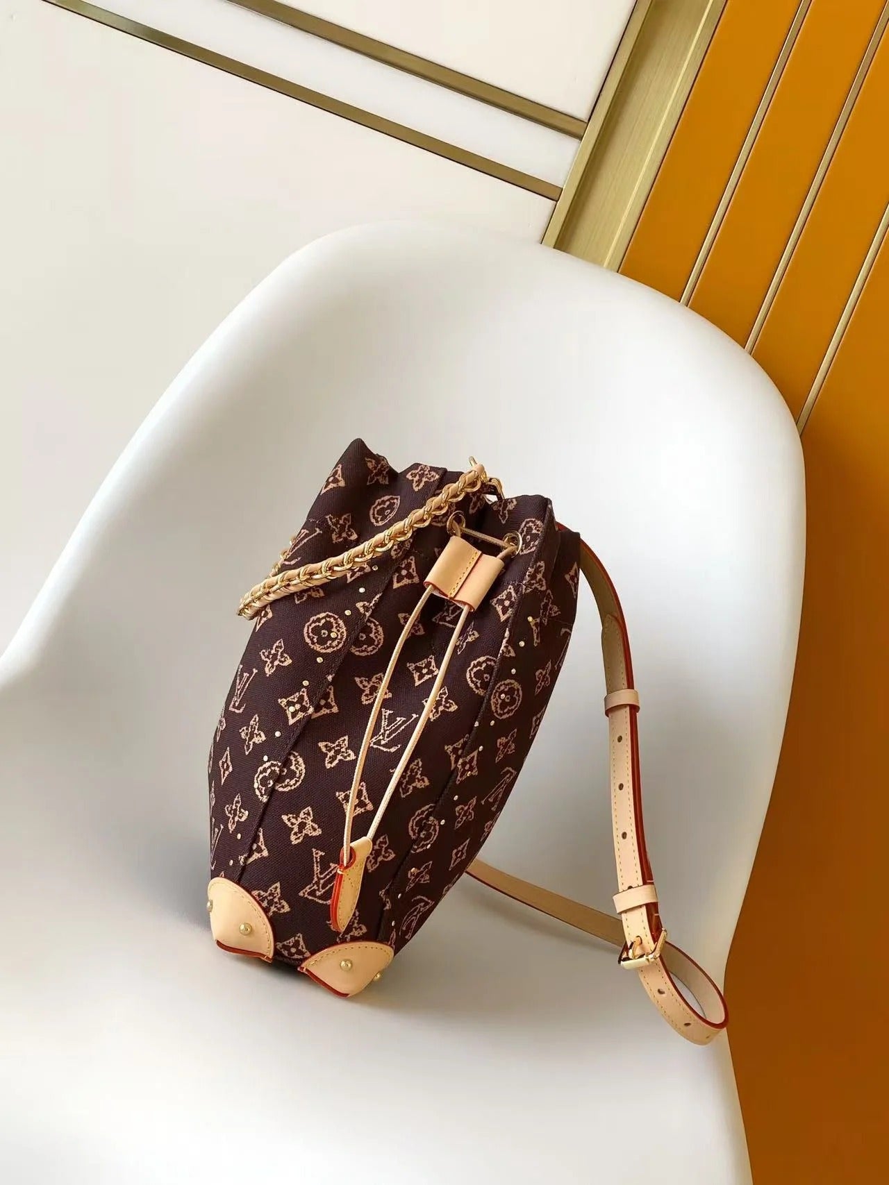 Louis Vuitton 2026 Noé Trunk Brown Tan Monogram Canvas Mix Cowhide