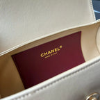Chanel 2026 Bowling Ball Cylinder Bag 20.5cm Beige Caviar Leather 345493