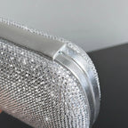 Bottega Veneta 2026 Knot Embellished Clutch 19cm Silver Crystal Leather Minaudière