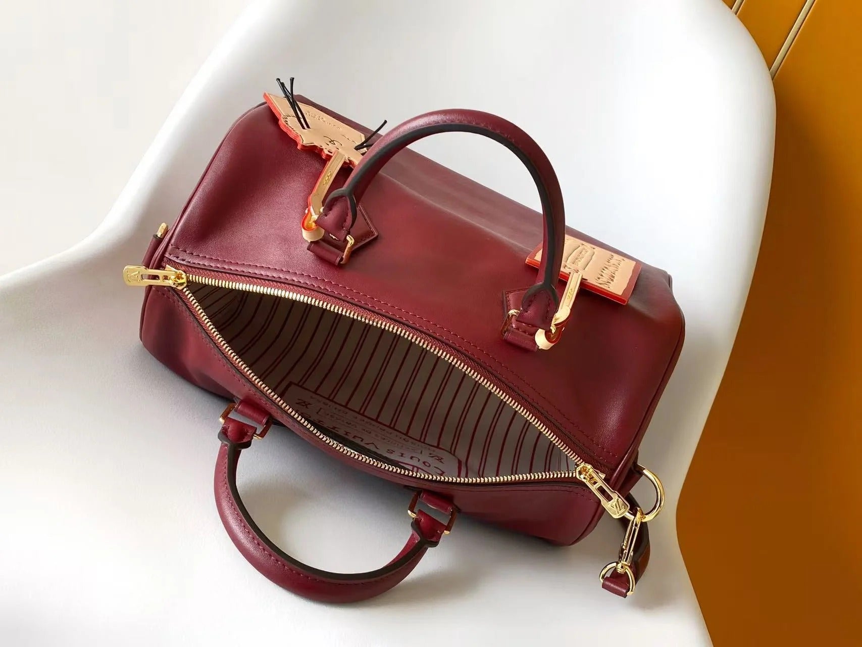 LV Speedy Soft 30 Bag Plum Pink Calfskin