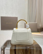 BVL Serpenti Reverse Top Handle 20cm White Calfskin GHW 188563