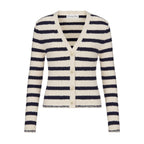 Striped knitted Beige Black Cardigan