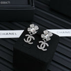 PENDANT EARRINGS CC 25P IN GOLD AND CRYSTAL