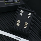PENDANT EARRINGS CC 25P IN GOLD AND CRYSTAL