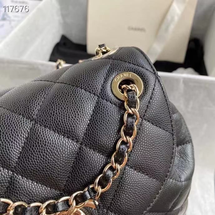 CHL -  Duma Backpack Gold Toned Hardware Black For Women Bags, Shoulder Bags 9.4in/24LO AS1371