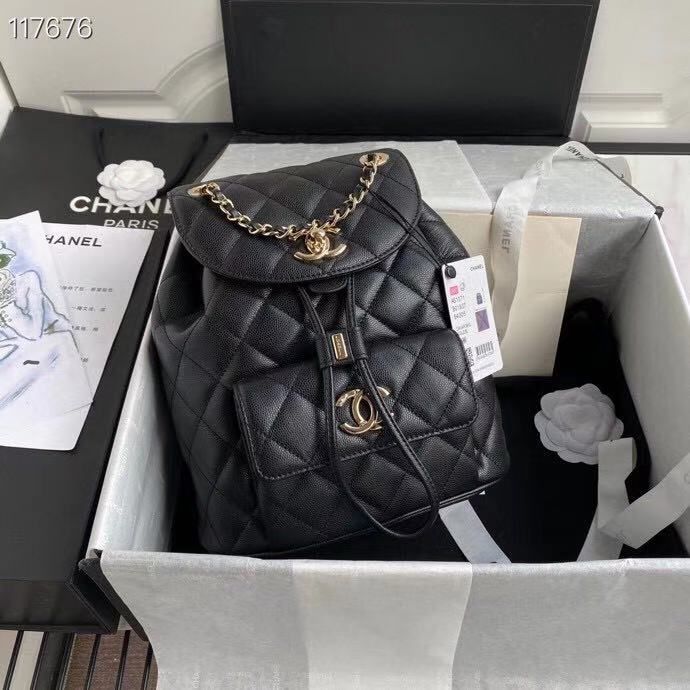 CHL -  Duma Backpack Gold Toned Hardware Black For Women Bags, Shoulder Bags 9.4in/24LO AS1371