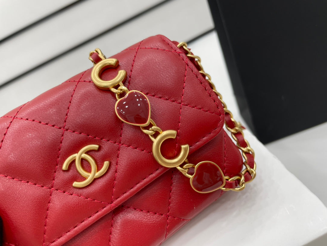 CHL - Mini Flap Bag Red For Women Bags 7.5in/19LO