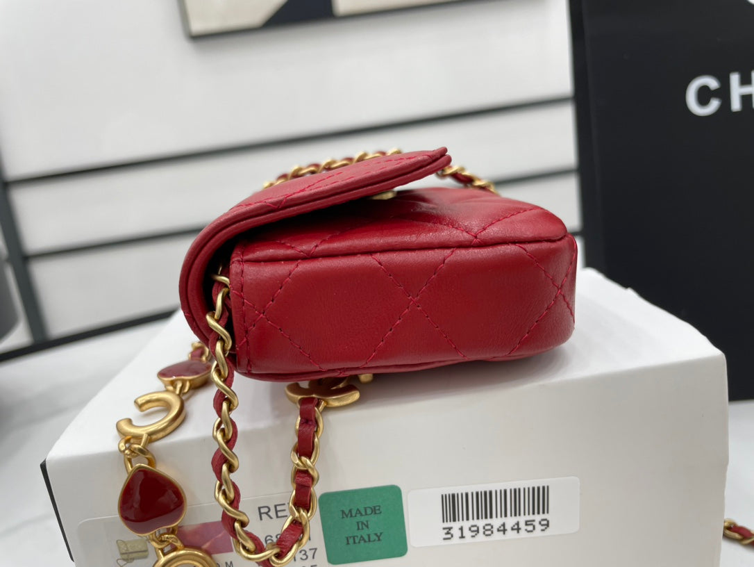 CHL - Mini Flap Bag Red For Women Bags 7.5in/19LO