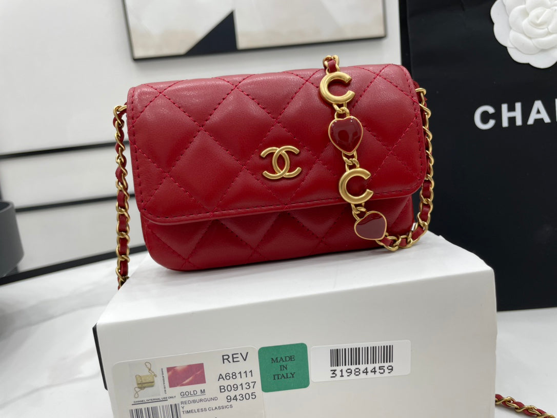 CHL - Mini Flap Bag Red For Women Bags 7.5in/19LO