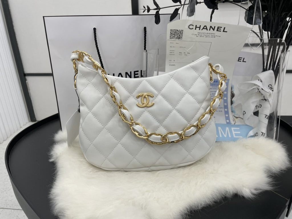 CHL - Hobo Handbag White For Women Bags 9.4in/24LO