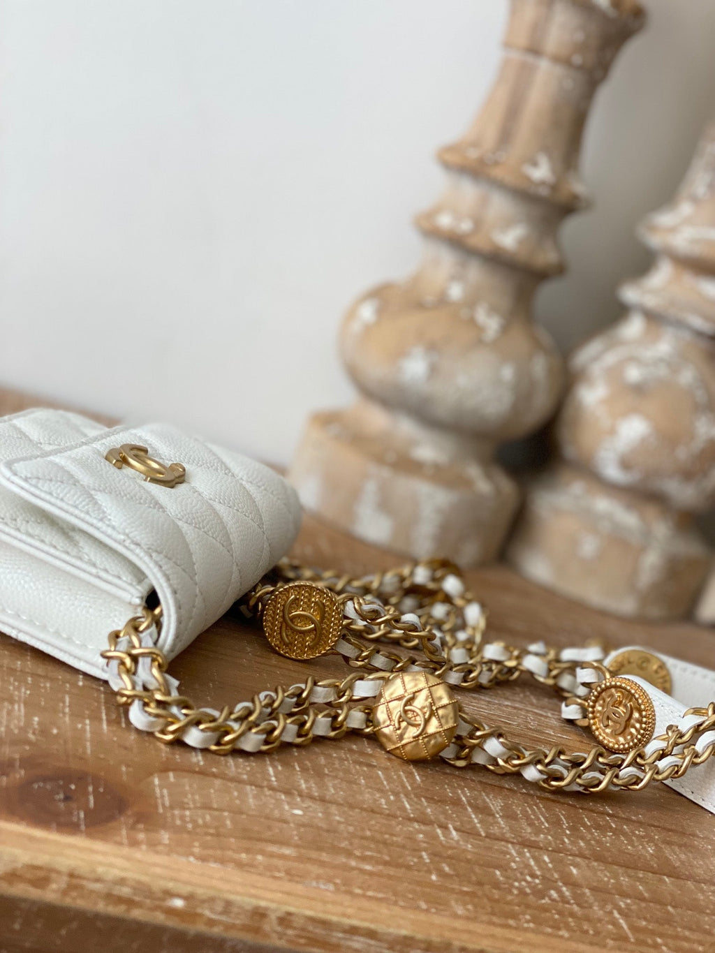 CHL -  Clutch With Chain White For Women Bags 4.8in/12.3LO