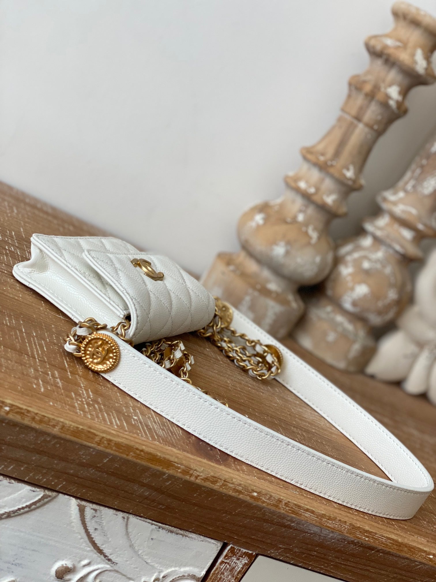 CHL -  Clutch With Chain White For Women Bags 4.8in/12.3LO