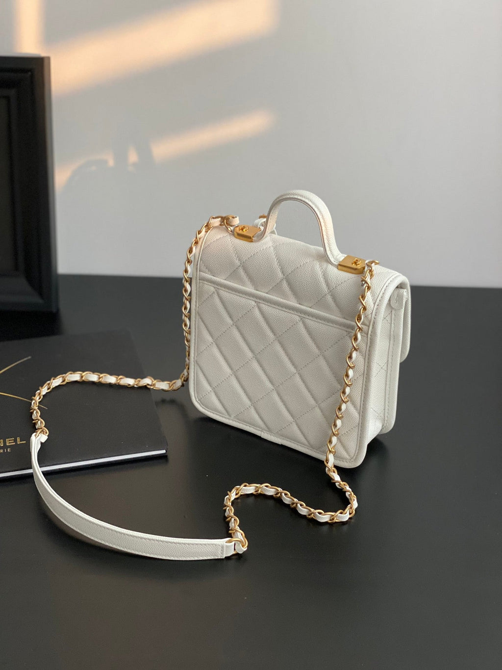 CHL - Small Flap Bag With Top Handle White For Women Bags 8.1in/20.5LO