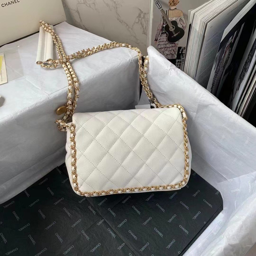 CHL - Flapbag With Chain White For Women Bags 8.3in/21LO
