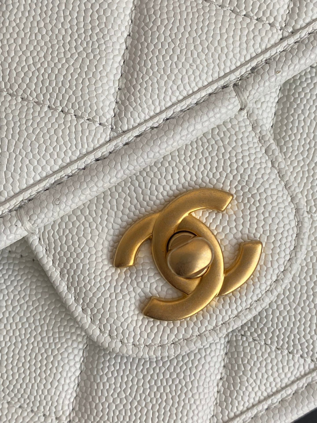 CHL - Small Flap Bag With Top Handle White For Women Bags 8.1in/20.5LO