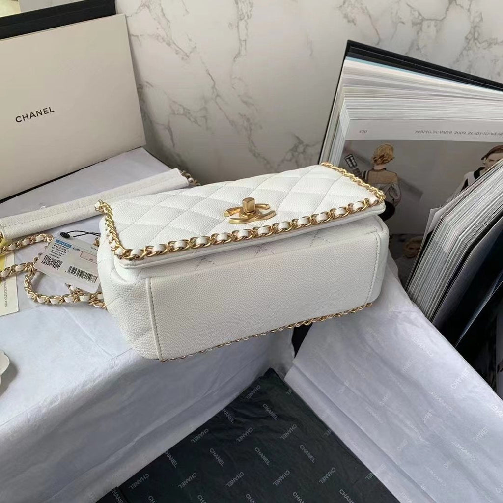 CHL - Flapbag With Chain White For Women Bags 8.3in/21LO
