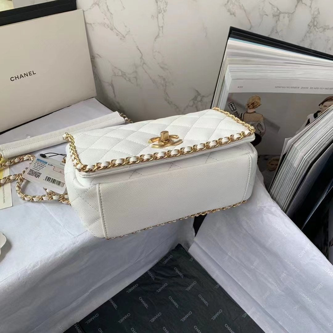 CHL - Flapbag With Chain White For Women Bags 8.3in/21LO