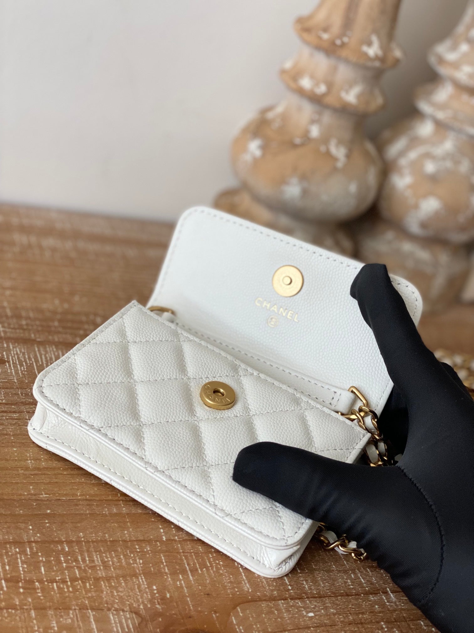 CHL -  Clutch With Chain White For Women Bags 4.8in/12.3LO
