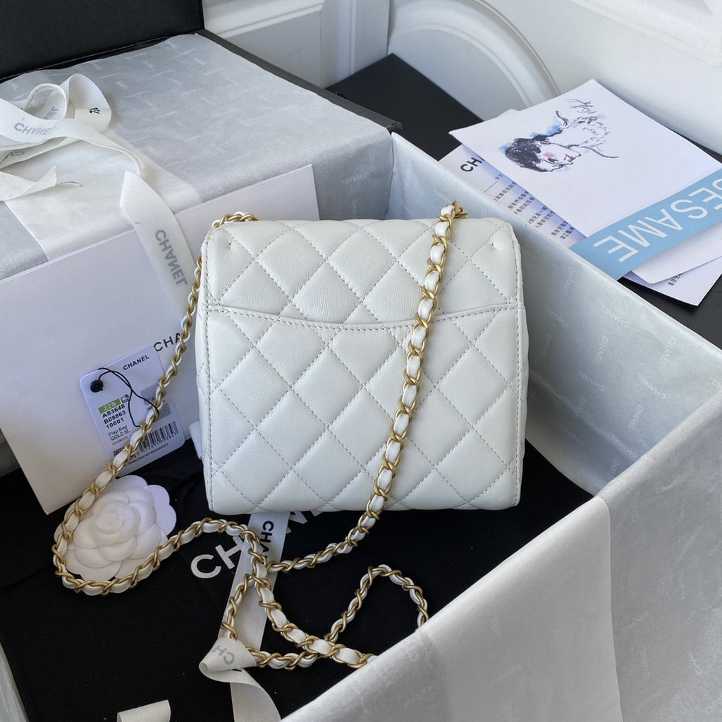 CHL - Mini Flap Bag White For Women Bags 6.7in/17LO