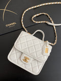 CHL - Small Flap Bag With Top Handle White For Women Bags 8.1in/20.5LO