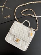 CHL - Small Flap Bag With Top Handle White For Women Bags 8.1in/20.5LO