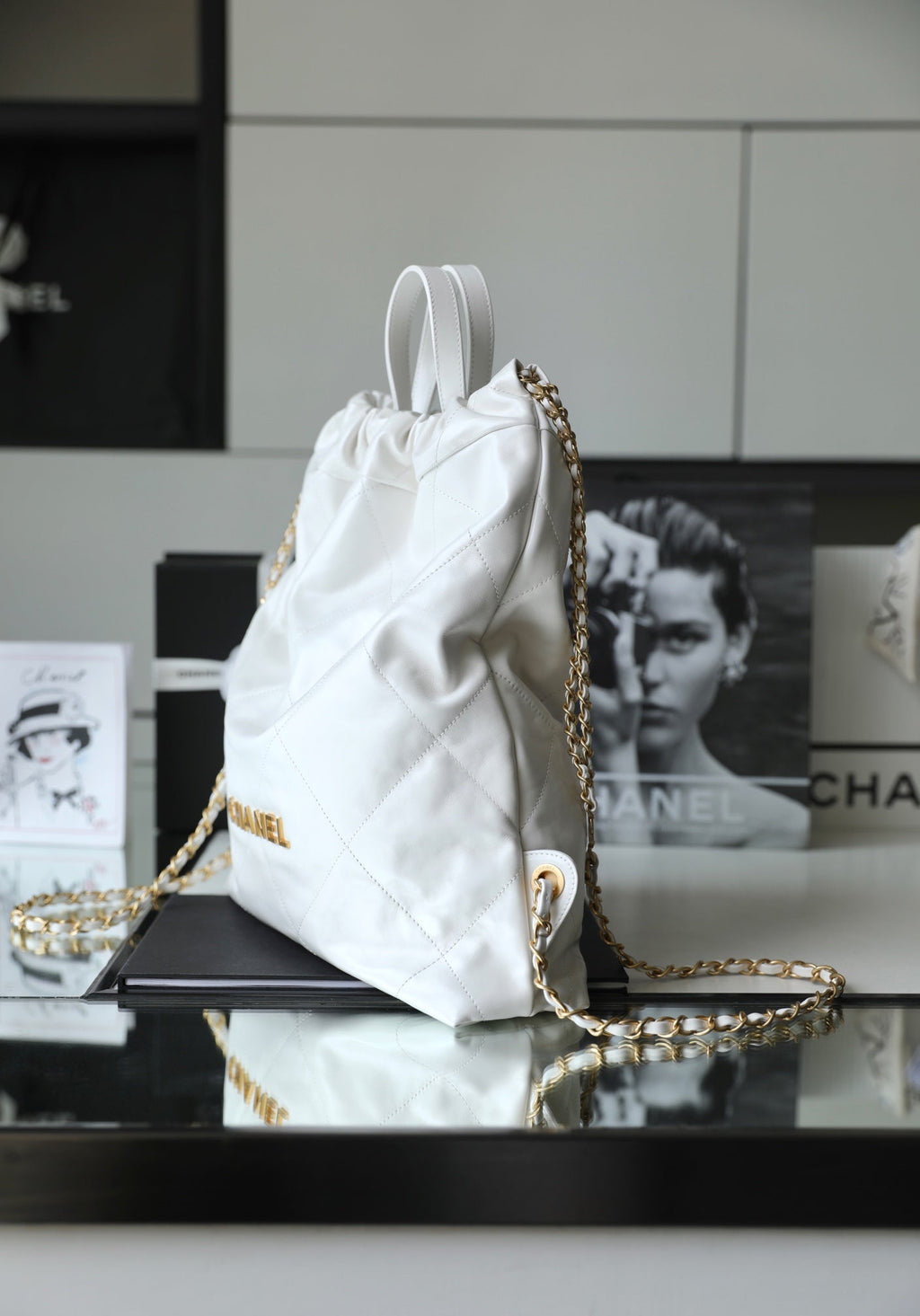 CHL - Large CHL - 22 Backpack White For Women Bags 19.9in/51LO AS3313 B08037 10601