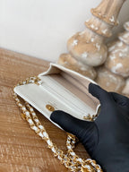 CHL -  Clutch With Chain White For Women Bags 4.8in/12.3LO