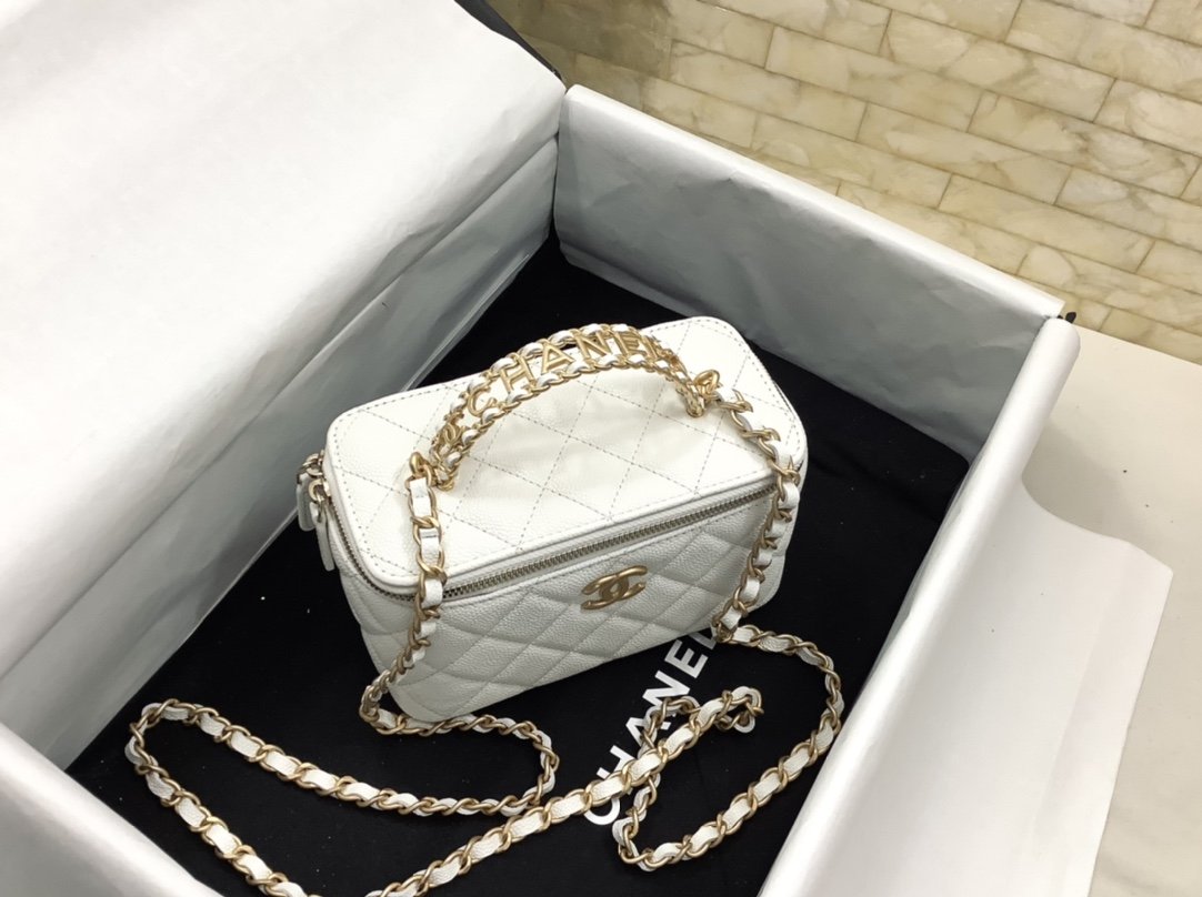 CHL - Small Vanity Case White For Women Bags 5.9in/15LO