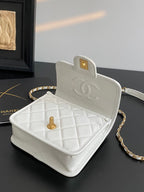 CHL - Small Flap Bag With Top Handle White For Women Bags 8.1in/20.5LO