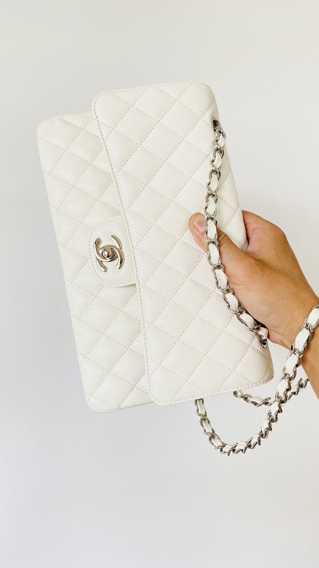 CHL - Small Classic Handbag White For Women Bags 9.1in/23LO