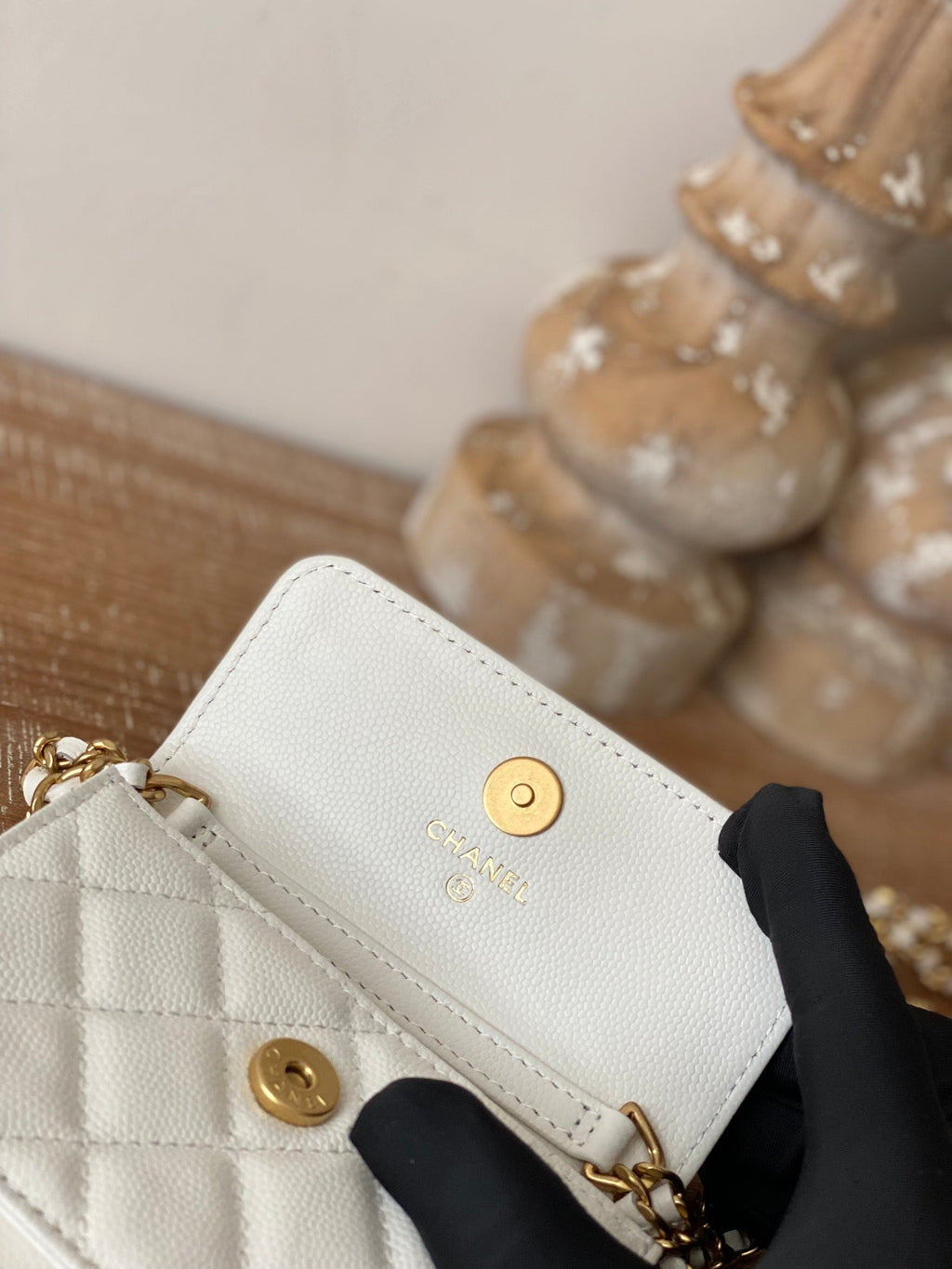 CHL -  Clutch With Chain White For Women Bags 4.8in/12.3LO