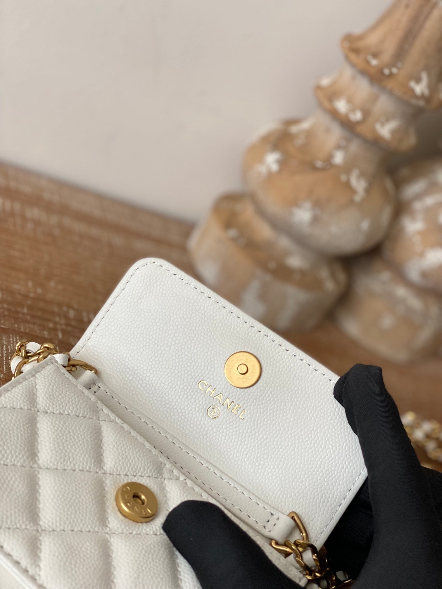 CHL -  Clutch With Chain White For Women Bags 4.8in/12.3LO