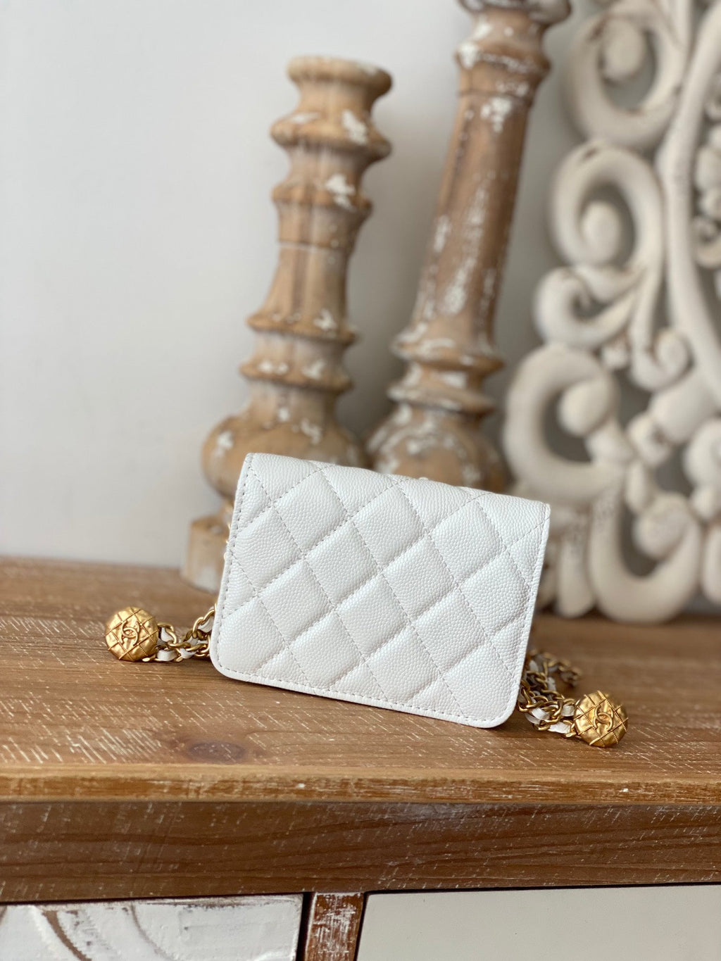 CHL -  Clutch With Chain White For Women Bags 4.8in/12.3LO
