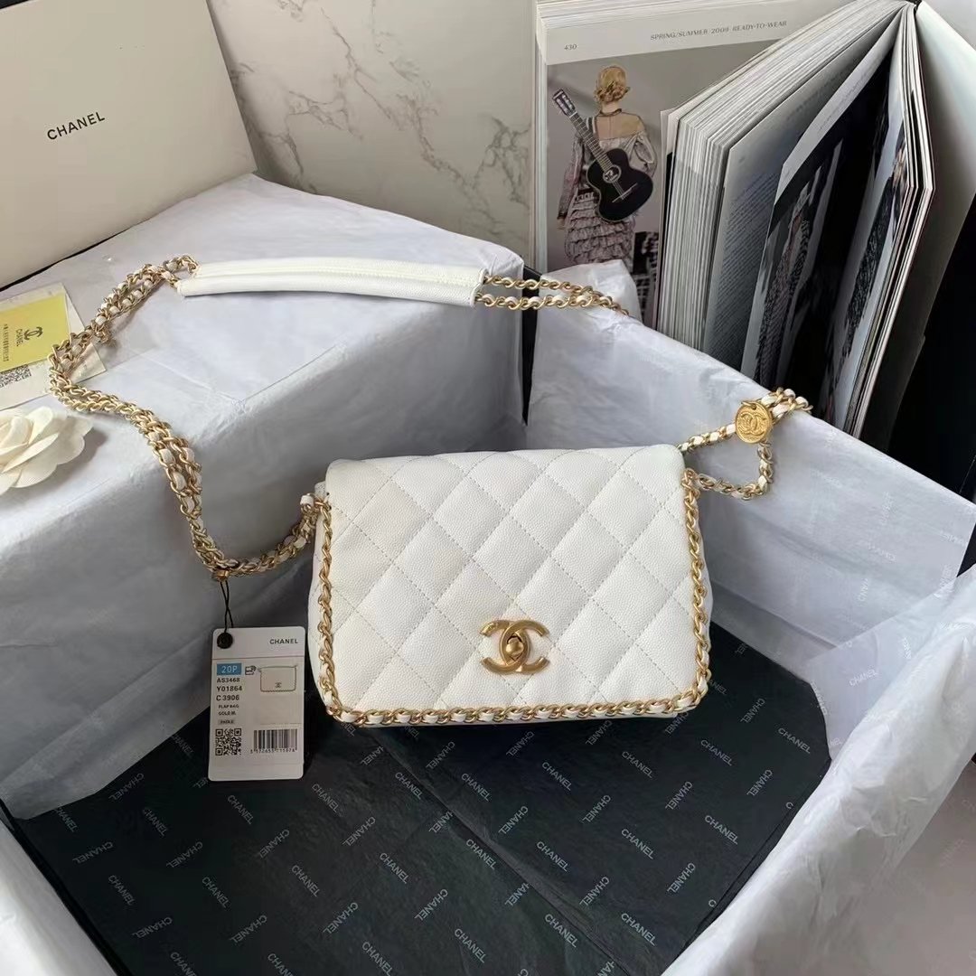 CHL - Flapbag With Chain White For Women Bags 8.3in/21LO