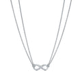SILVER INFINITY DOUBLE CHAIN NECKLACE