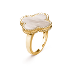 CLOVER WHITE MOP RING