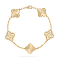 CLOVER BRACELET 5 MOTIFS GOLD DIAMOND