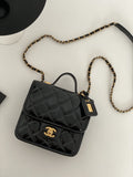 CHL - Small Flap Bag With Top Handle Black For Women Bags 8.1in/20.5LO AS3652 B09576 94305