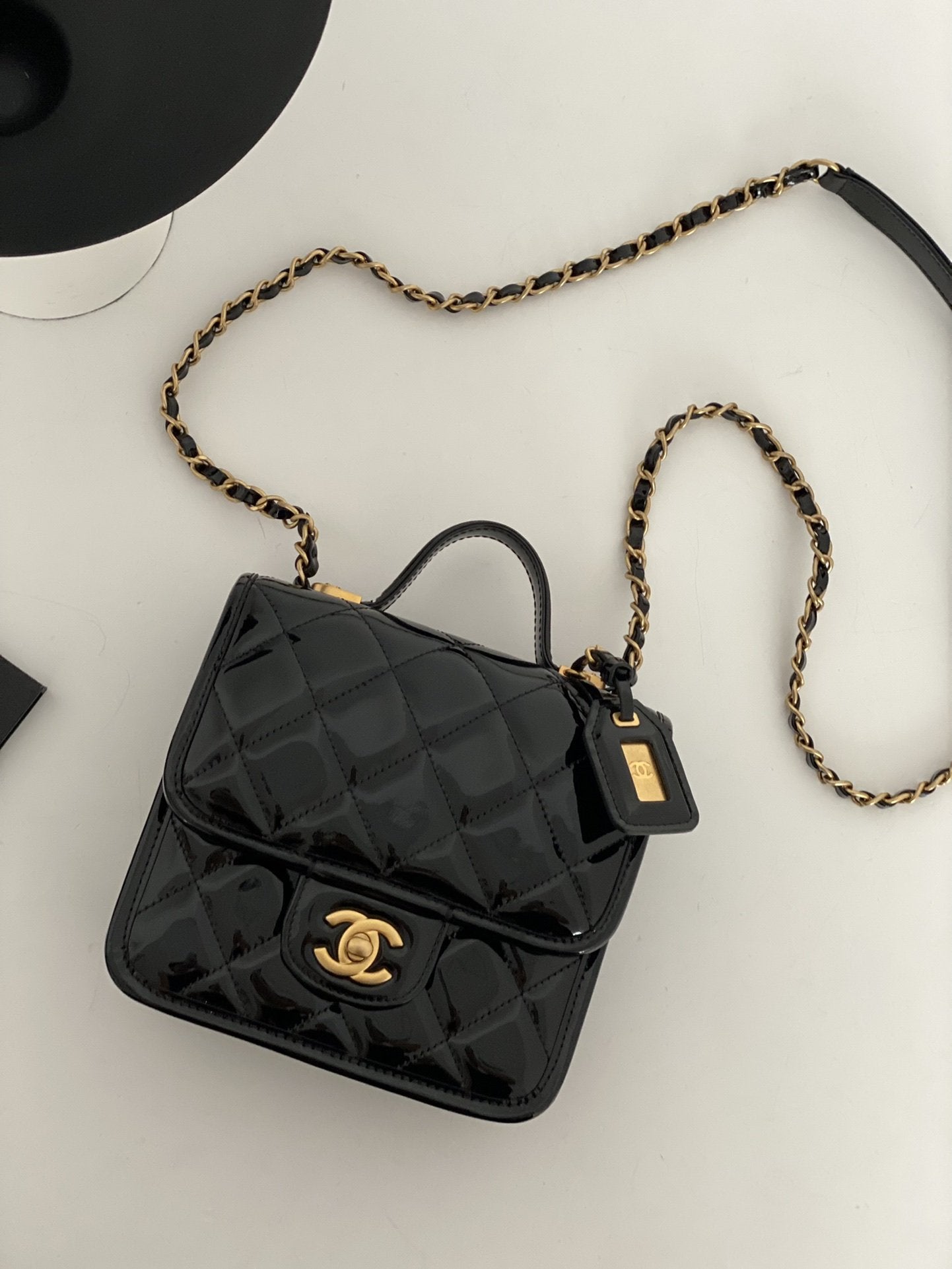 CHL - Small Flap Bag With Top Handle Black For Women Bags 8.1in/20.5LO AS3652 B09576 94305