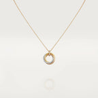 TRINITY NECKLACE SILVER GOLD PINK GOLD DIAMONDS