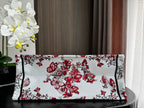 Large CD Book Tote 42cm White and Red Heart Butterfly Embroidery